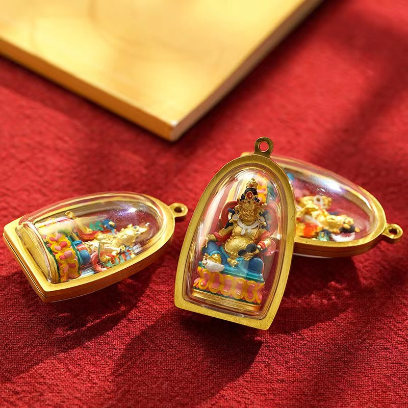 Tibetan Tsa Tsa 3D Buddha Amulet-Handmade Panting Ghau Prayer Box Pendant