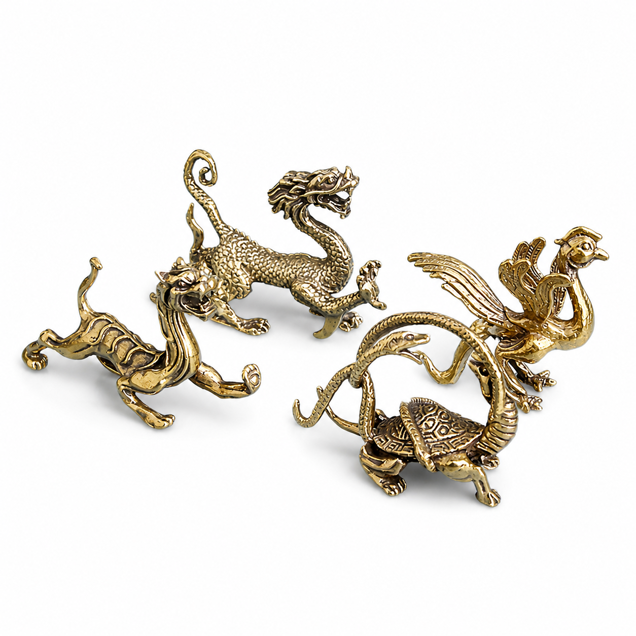 青龍白虎朱雀玄武 四神獣セット アンティーク真鍮製 – FengshuiGallary