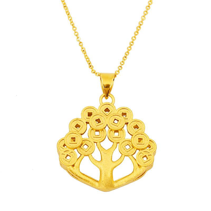 money tree amulet Feng Shui Gold Money Tree Pendant Lucky Necklace