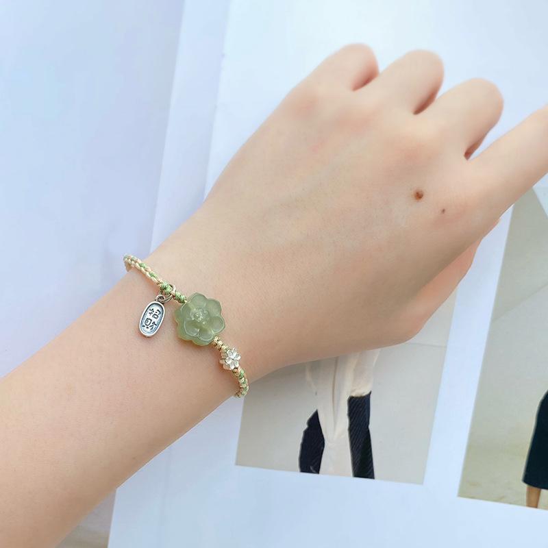 Lucky Clover Natural Green Jade Bracelet – Feng Shui Treasure