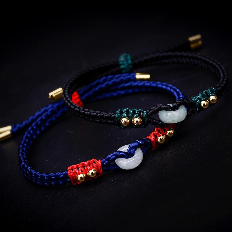 Jade Knot Bracelet-Blue String Blue