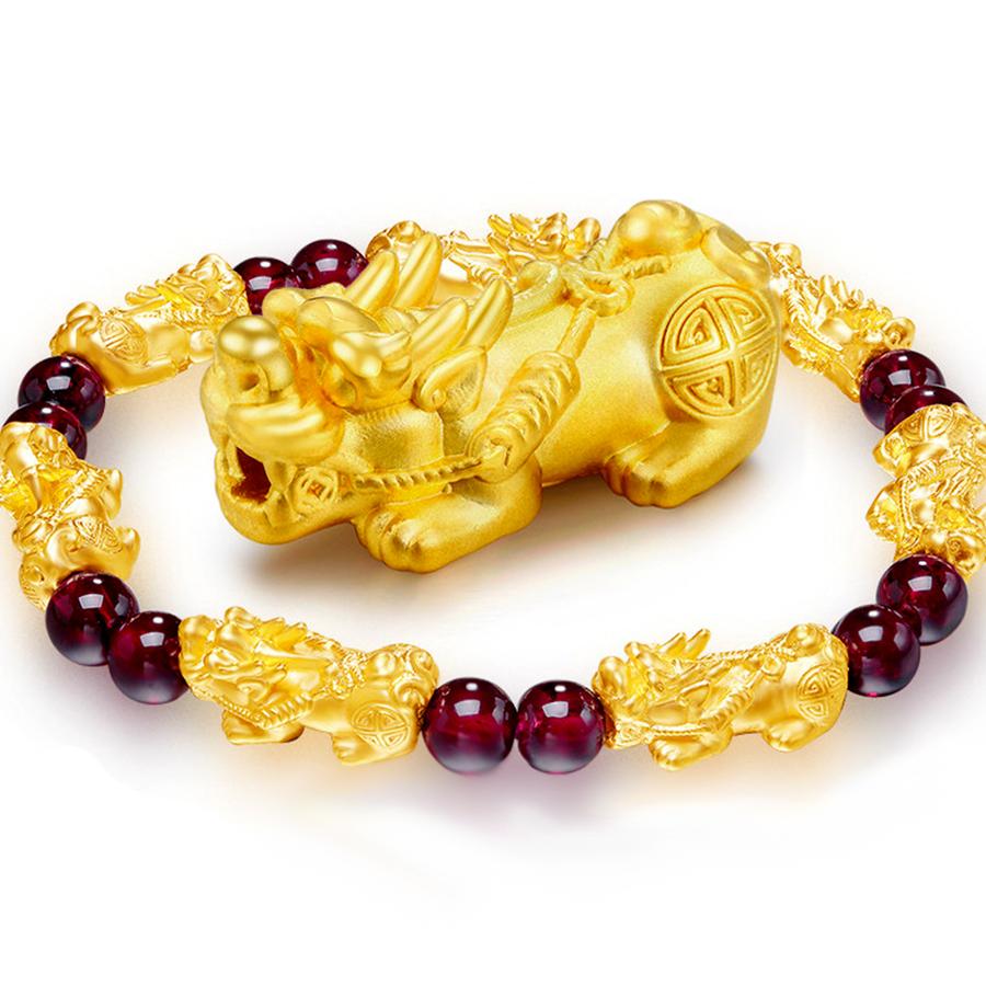 FengshuiGallary Red Garnet Lucky PiXiu Wealth Bracelet