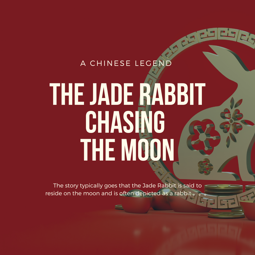 Jade Rabbit chasing the moon graphic inspired by Chinese legend