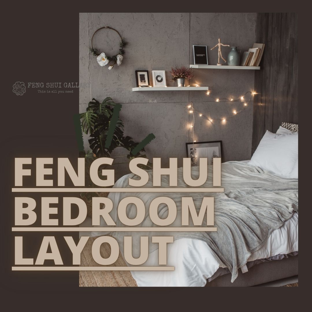 Cozy bedroom with wall shelves and string lights illustrating feng shui bedroom layout