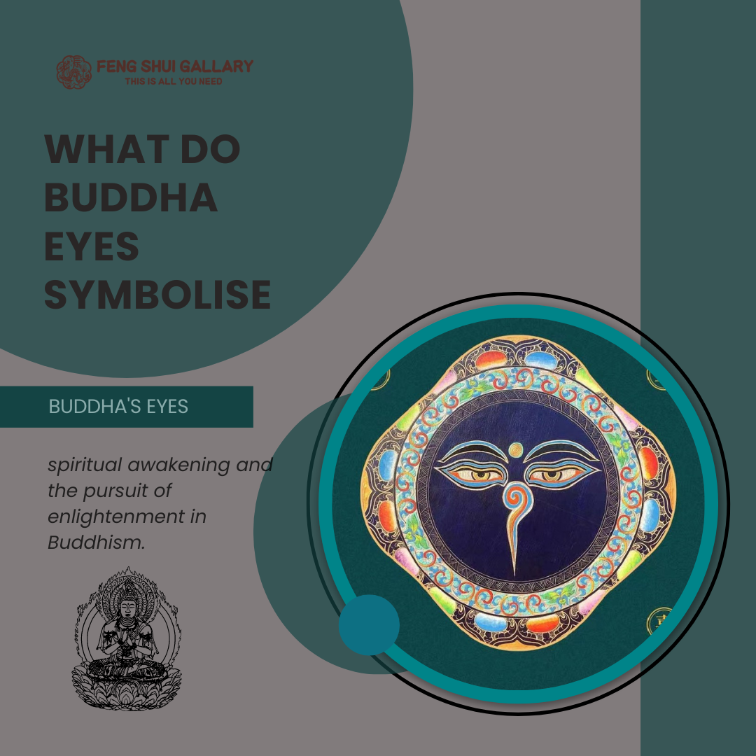 Buddha eyes symbol graphic representing spiritual awakening and enlightenment