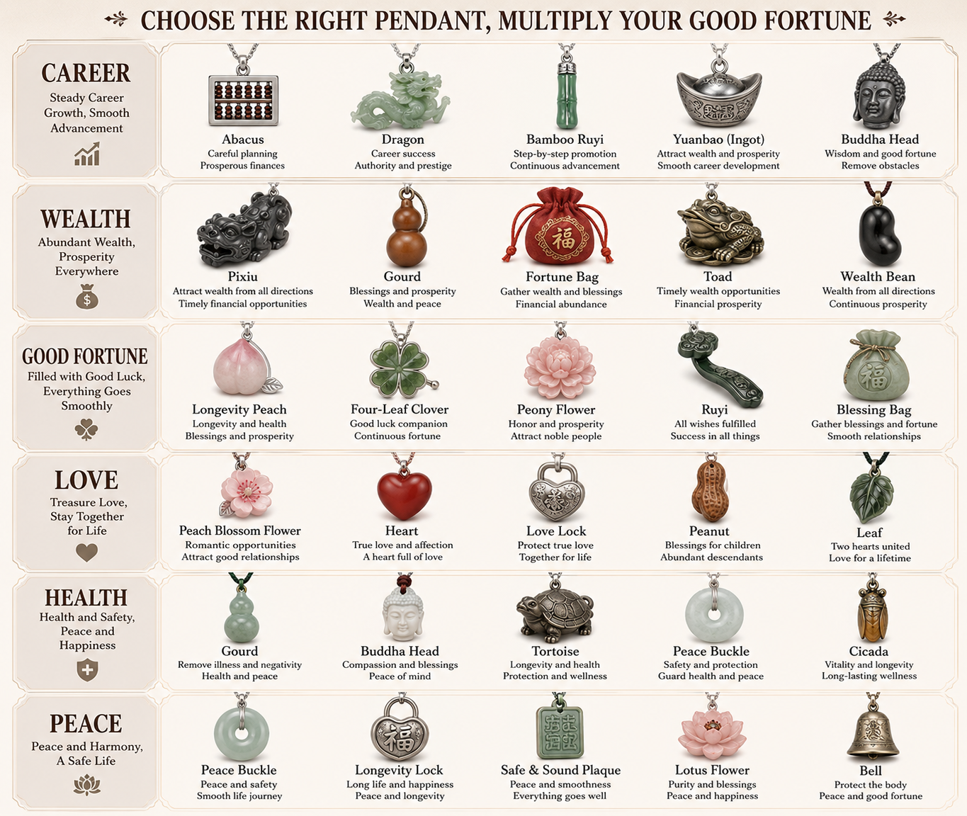 How to Choose a Feng Shui Pendant Based on Its Meaning and Energy