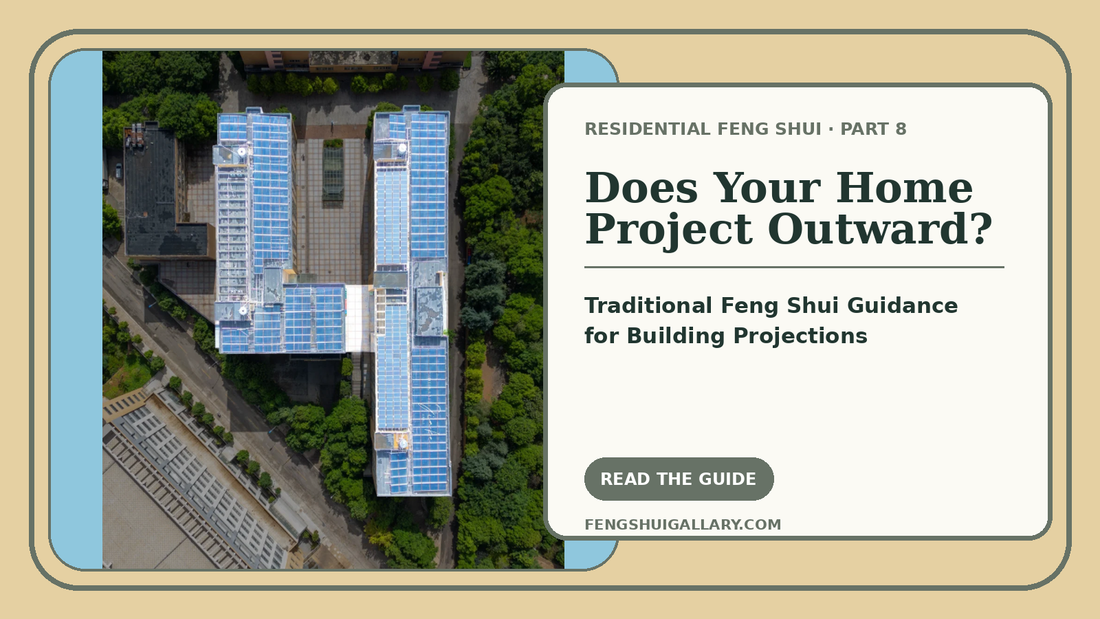 Aerial building plan used to explain projecting house sections in traditional Feng Shui