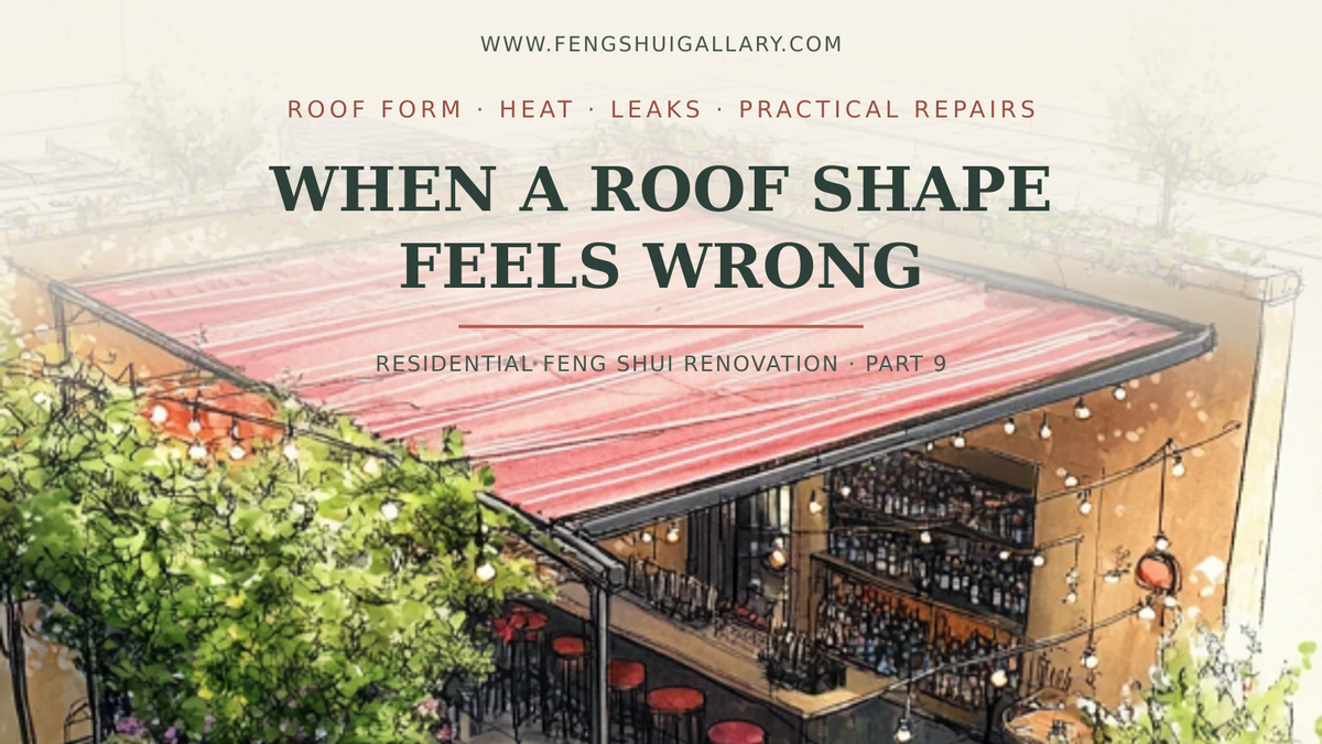 Flat rooftop renovation concept for a traditional Feng Shui roof-shape guide