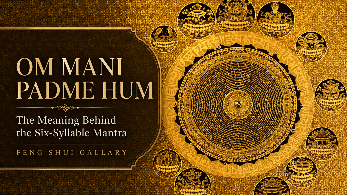 Om Mani Padme Hum six-syllable mantra gold mandala blog cover