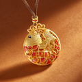 Koi Fish pendant on warm brown background