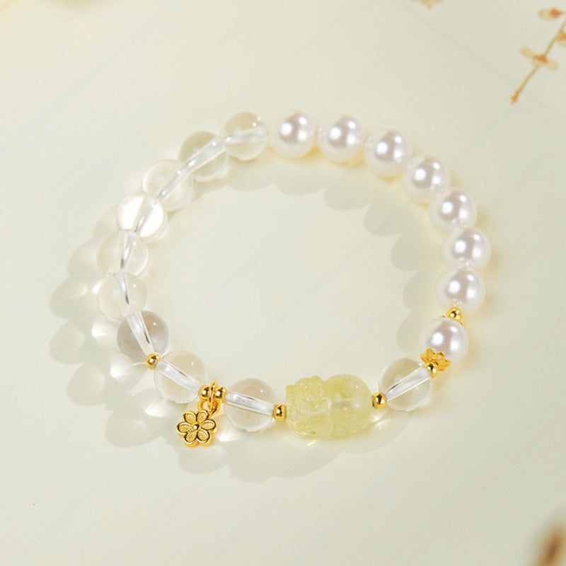 Full bracelet on a softly lit floral background
