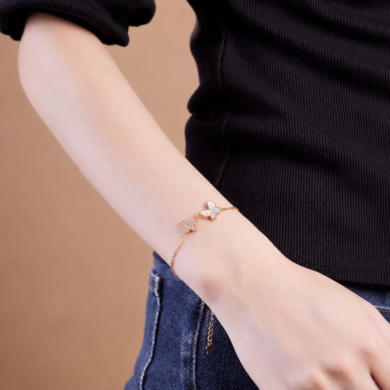 Double butterfly bracelet lifestyle wrist detail