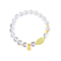 Original white background photograph of the lemon quartz Pixiu bracelet