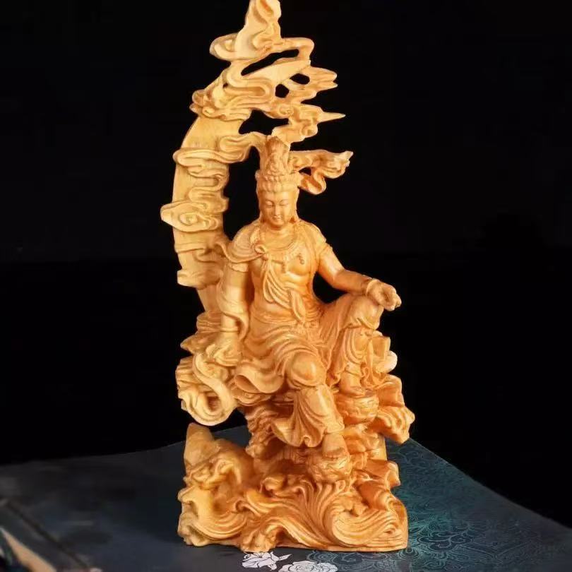 Guan Yin Buddha Hand Carved Statue -Protection&Healing
