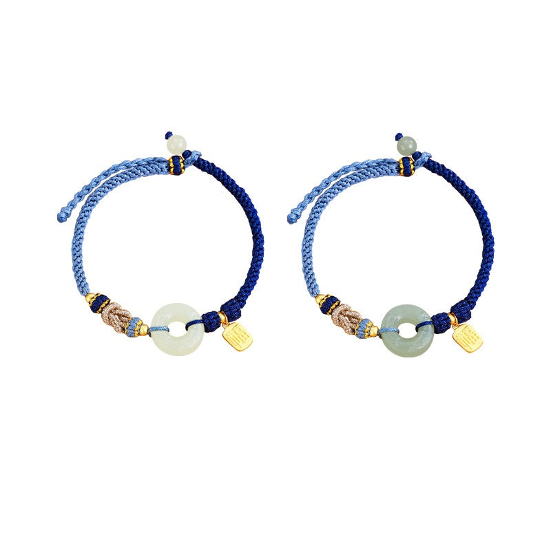 Dragon & Phoenix Nephrite Jade Cord Bracelets-Bond in Harmony