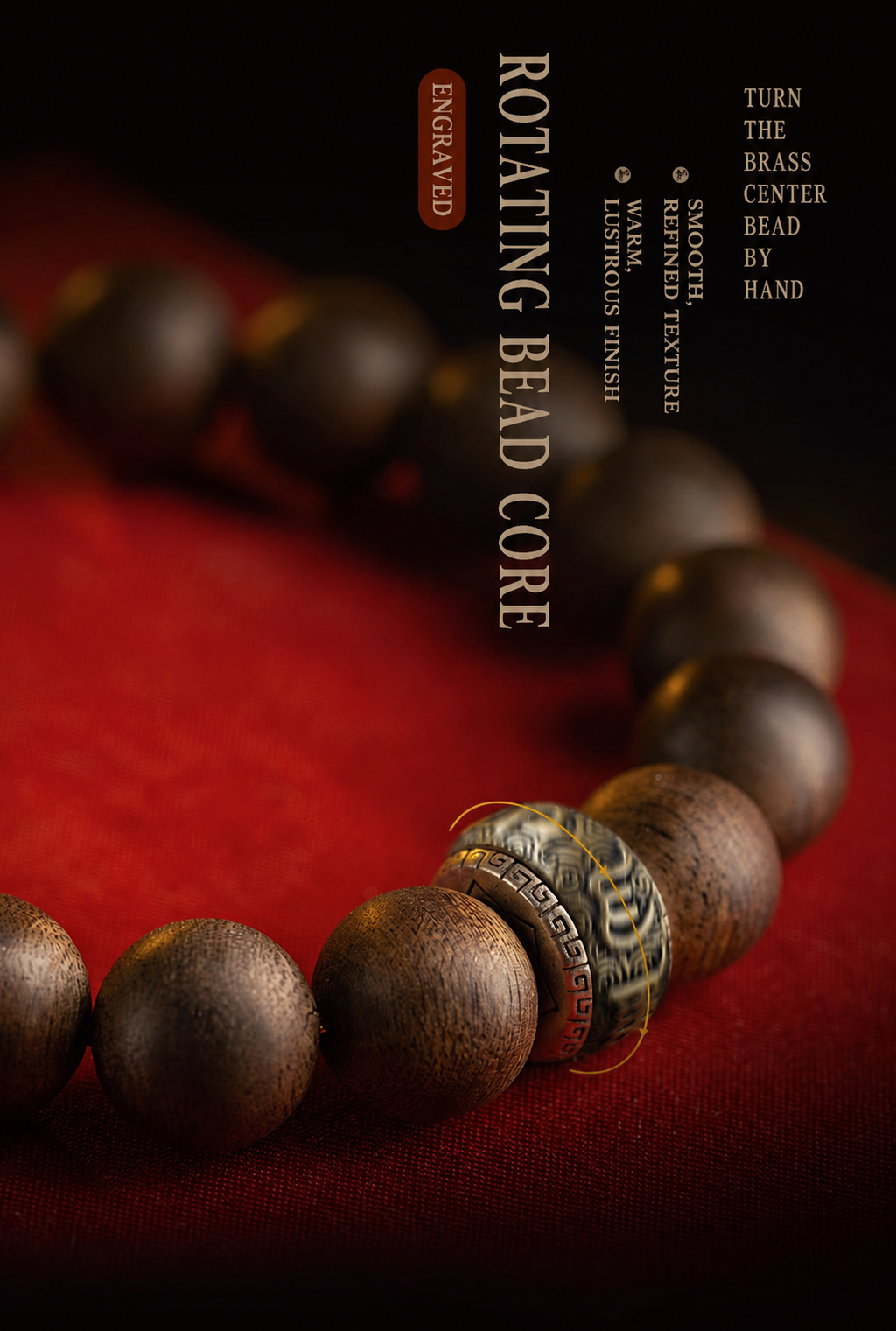 Agarwood Bracelet with Hetian Jade Pixiu & Mantra Bead-Steady Fortune