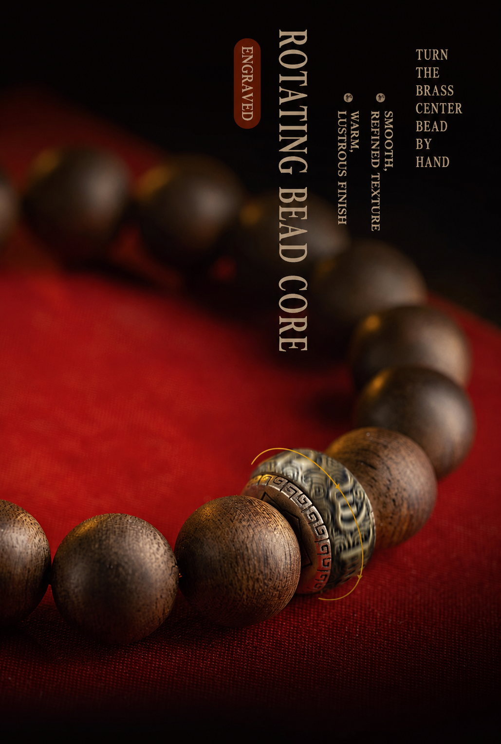 Agarwood Bracelet with Hetian Jade Pixiu & Mantra Bead-Steady Fortune