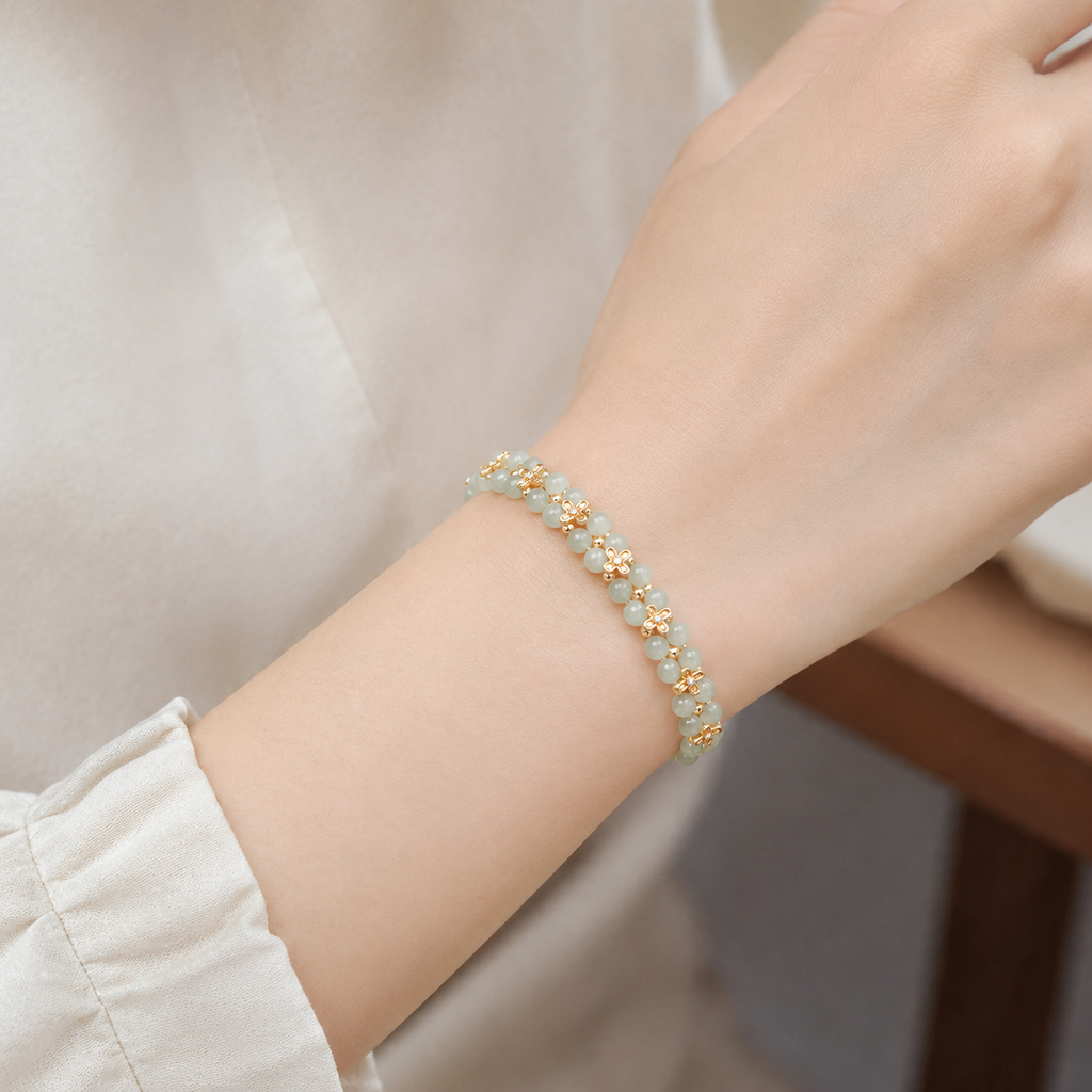 Nephrite Jade Osmanthus Bracelet-Gentle Harmony
