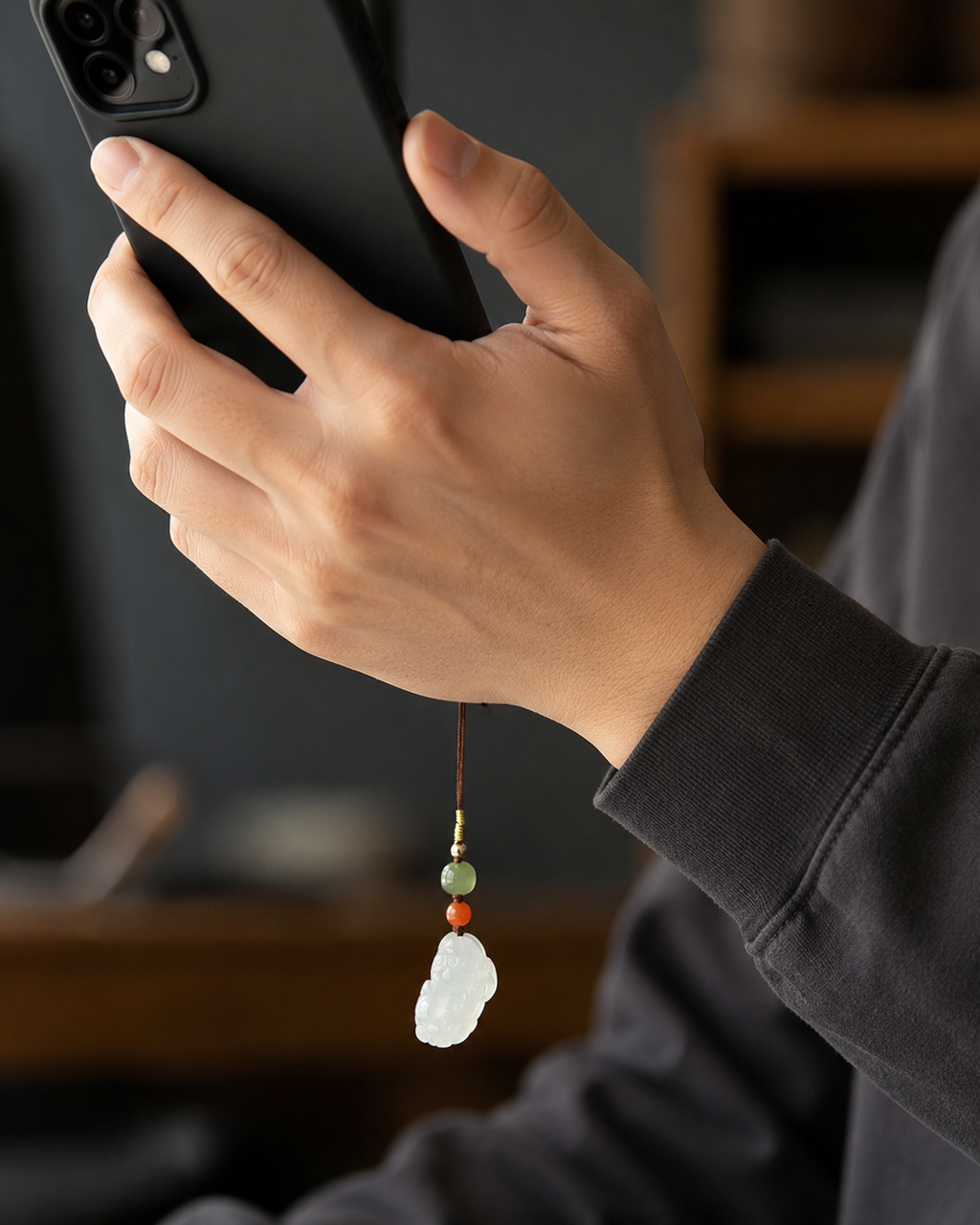 White Agate Pixiu Phone Charm-Purpose Close at Hand