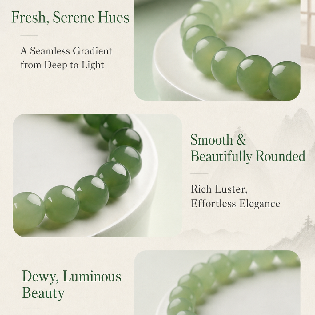Quiet Balance-Gradient Nephrite Jade Bracelet