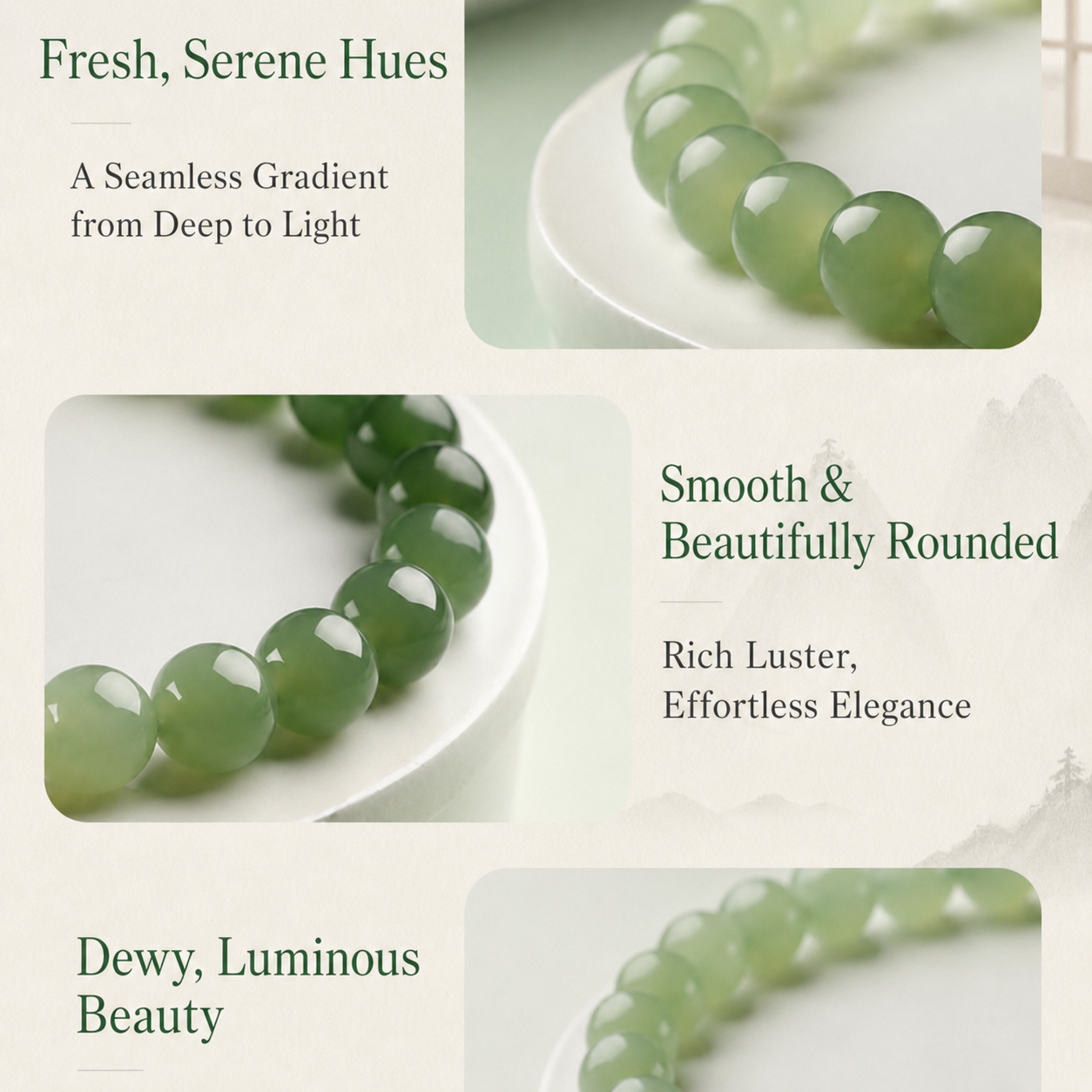 Quiet Balance-Gradient Nephrite Jade Bracelet