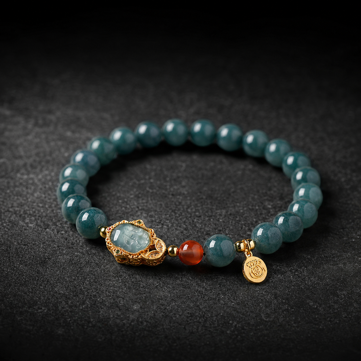 Blue Water Jadeite Pixiu Bracelet-Forward Intention