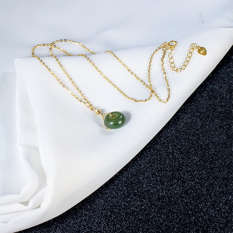Green Jade Stone Fengshui Pendant Necklace