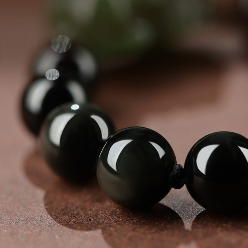 Hetian Jade Pixiu Obsidian Bracelet – Wealth Protection