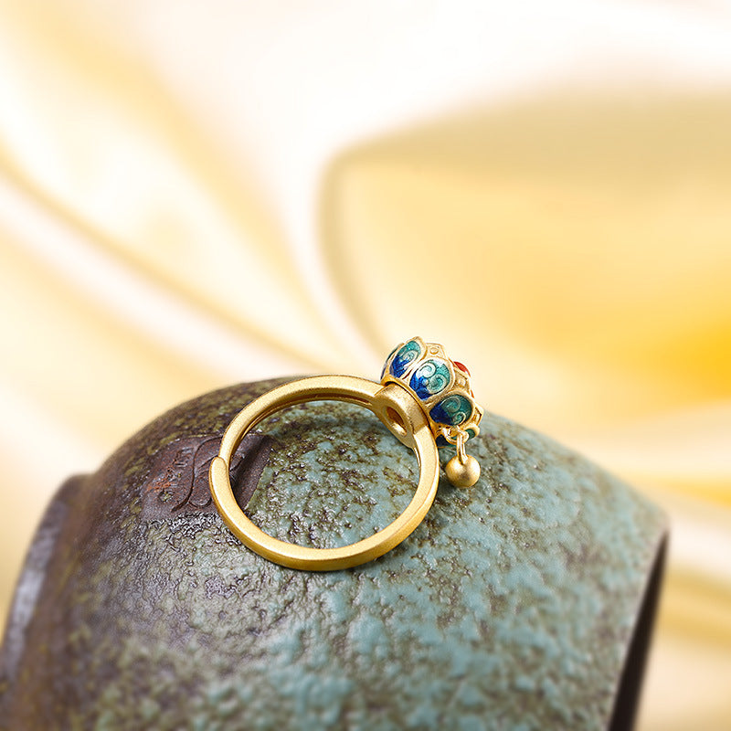 Eight-Petal Lotus Spinning Ring-Tranquil Grace