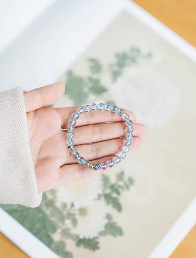 Lotus Flower Aquamarine Bracelet-Luck Transferring