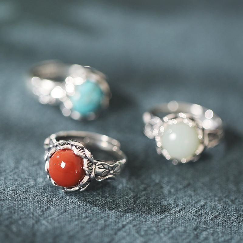 A Lasting Bloom-Lotus S925 Silver Adjustable Ring