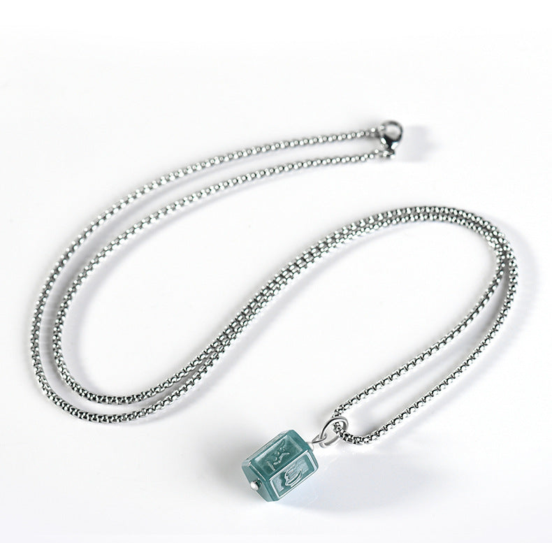 Inner Peace-Six-Syllable Mantra Ice Jade Pendant