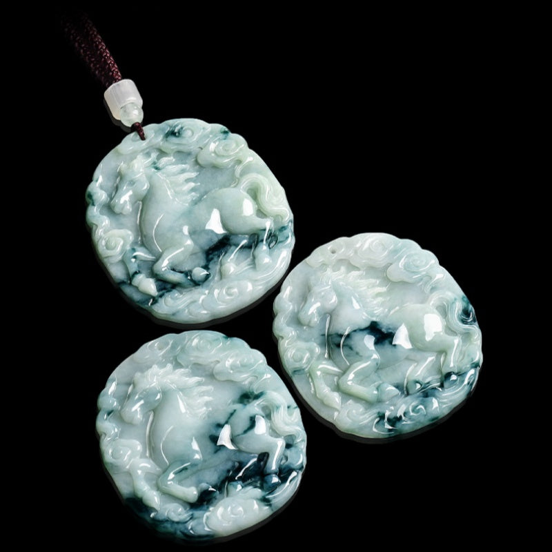 Victory Horse Myanmar Jadeite Abundance Amulet