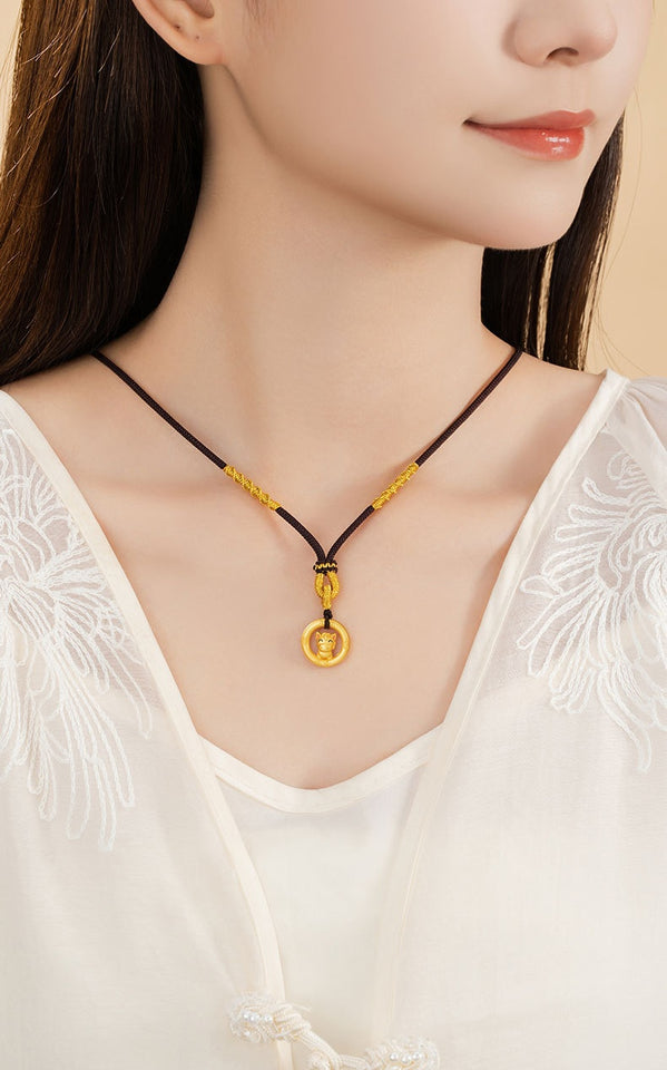 Twelve Gold Zodiac Peace-Guard Amulet Necklace Series