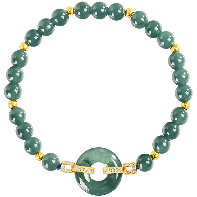 Centered Harmony Jade Bead Bracelet
