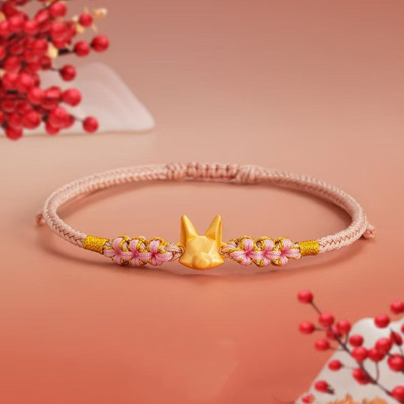 Gold Fox Handmade String Bracelet-Luck and Prosperity