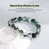 Green Phantom Quartz Bracelet with 925 Silver Butterfly – Crystal of Clarity, Growth & Good Fortune