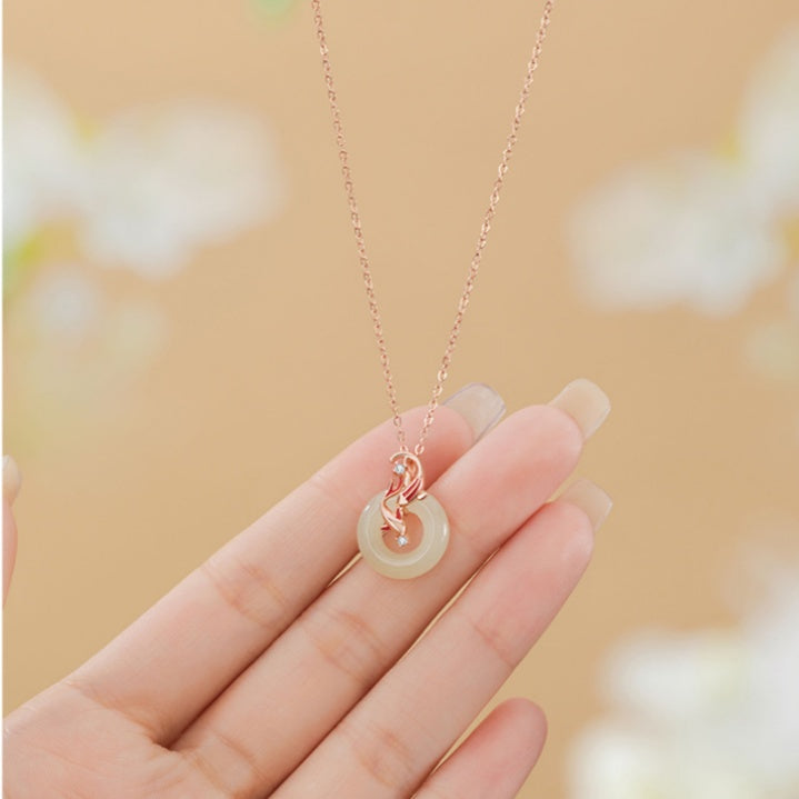 Hope in Every Turn-Koi Fish Nephrite Jade Necklace