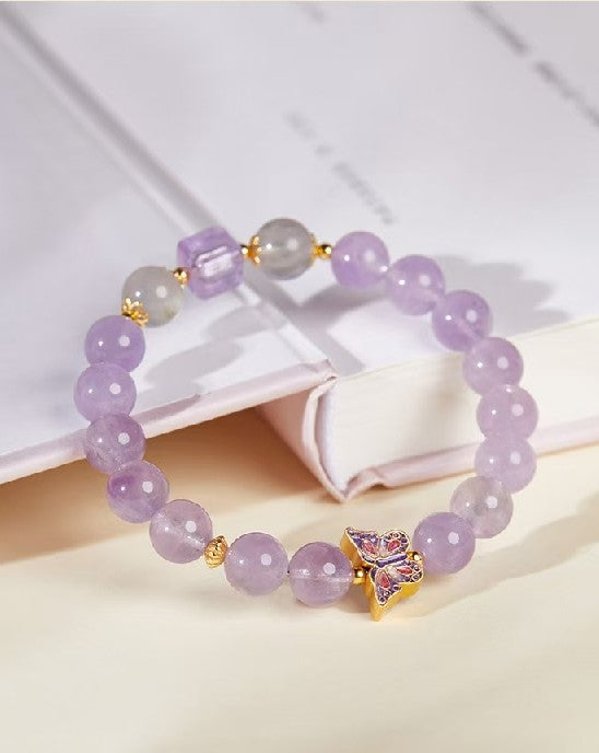 Sweet Butterfly Amethyst Bracelet-transformation and joy