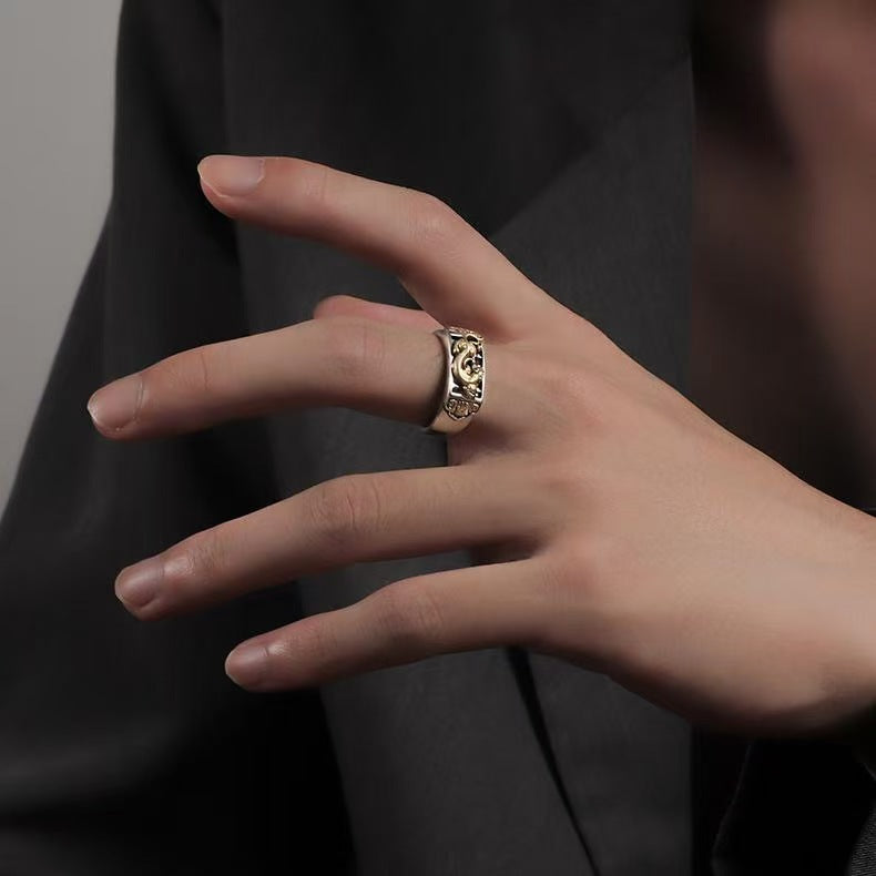 Wealth Pixiu Abacus Men Silver Ring-Career & Business Luck