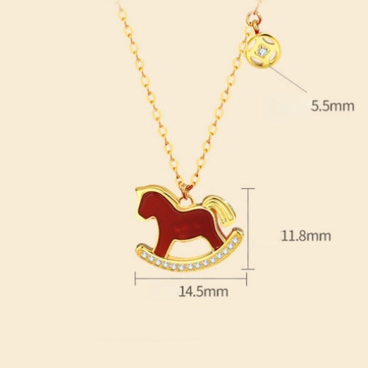 Red Agate “Fortune Horse” Necklace – Ride into Prosperity 2026 Limited Edition “Wealth Arrives Swiftly”