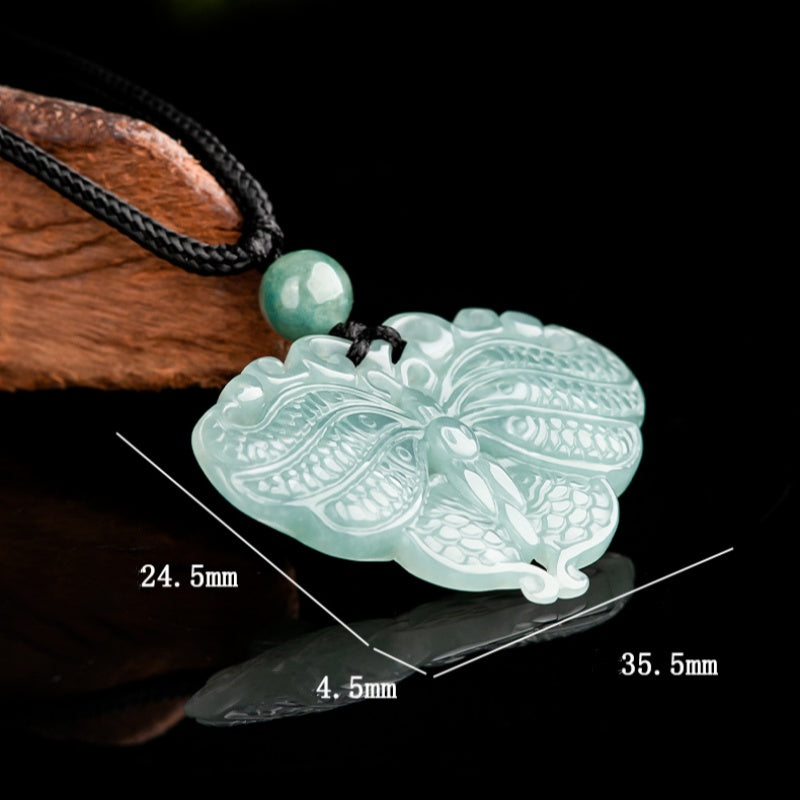 Serene Transformation Butterfly Jade Pendant-Whispers of the Azure Wing: A Soul’s Metamorphosis