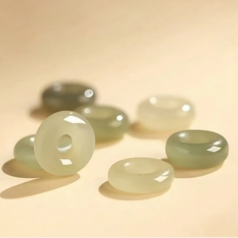 By Your Side-Star Nephrite Jade Peace Disc Necklace