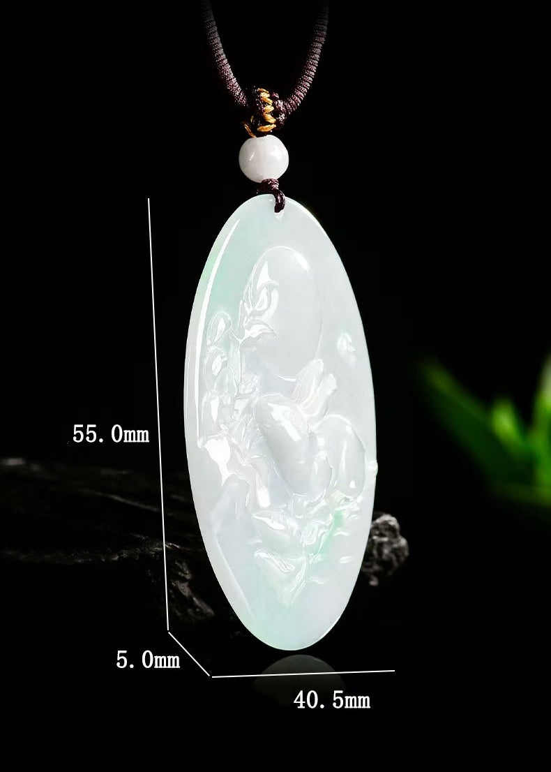 Rabbit Gazing at the Moon Jadeite Pendant – Hope, Serenity & New Beginnings