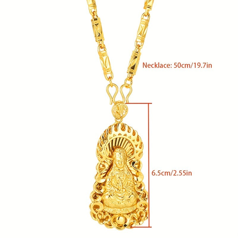 Guanyin 18K Gold Plated Pendant Necklace-Protection