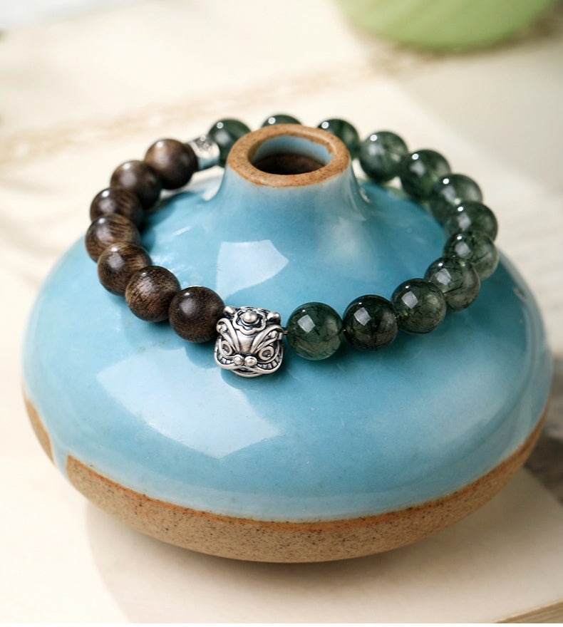 Handgeschnitztes Jadeit-Kubanische-Glieder-Armband – Pfad des Wächters
