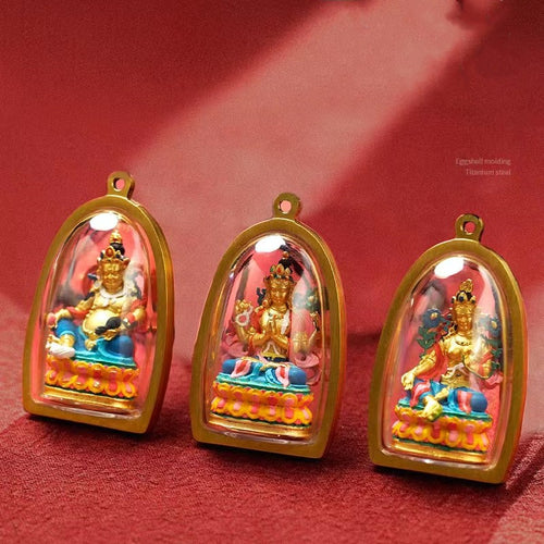 Tibetan Tsa Tsa 3D Buddha Amulet-Handmade Panting Ghau Prayer Box Pendant
