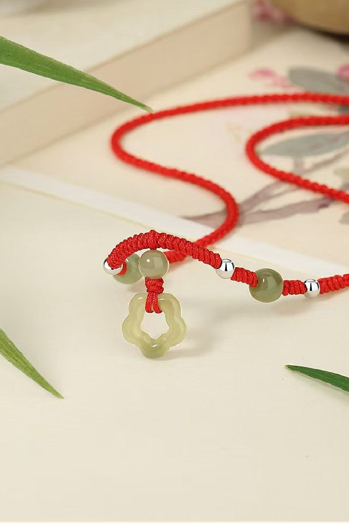 Four Leaf Clover Hetian Jade Necklace-Faith & Hope