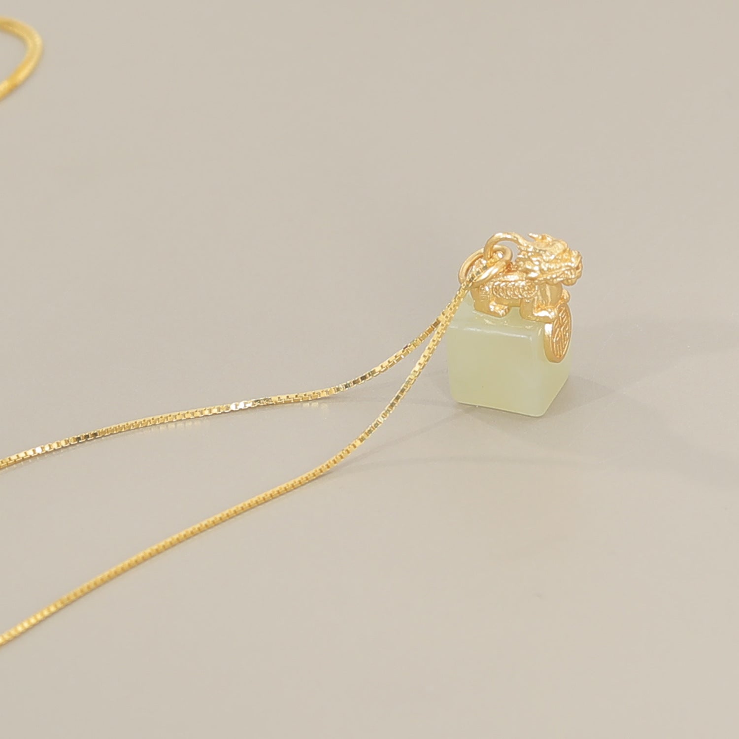 White Jade Pixiu Wealth Necklace