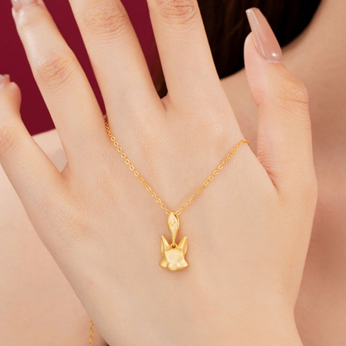 Love and Good Fortune-Golden Fox Necklace